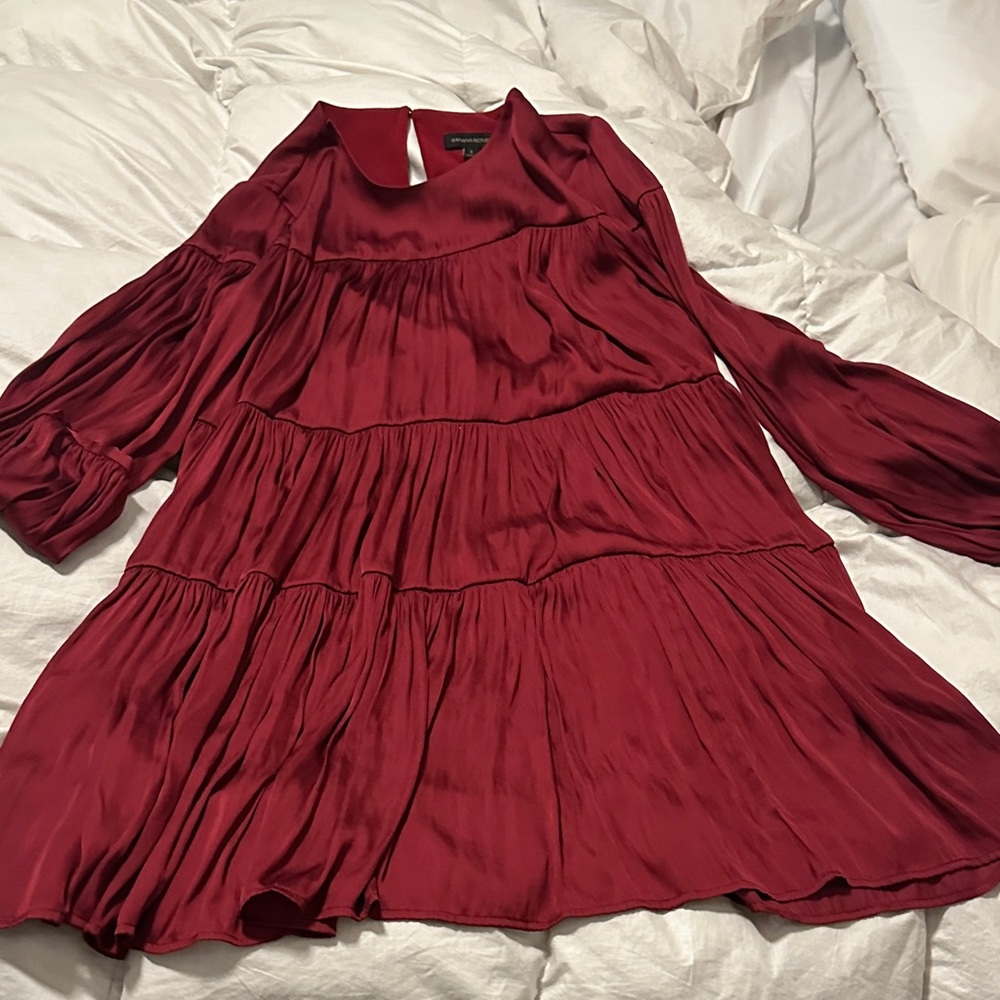 Banana Republic Burgundy Tiered Dress